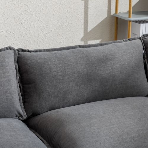 112.2" L-Shape Chenille Upholstered Sofa for Living Room Modern Luxury Sofa Couch with Ottoman, 5 Pillows, Gray 112.2" L-Shape Chenille Upholstered Sofa for Living Room Modern Luxury Sofa Couch with Ottoman, 5 Pillows, Gray