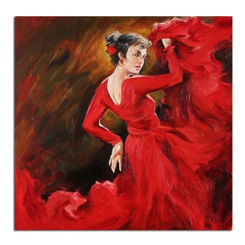 Ha's Art 100% Hand Painted Abstract Oil Painting Wall Art Modern Red Dancing Girl Picture Canvas Home Decor For Living Room Bedroom No Frame Ha's Art 100% Hand Painted Abstract Oil Painting Wall Art Modern Red Dancing Girl Picture Canvas Home Decor For Living Room Bedroom No Frame